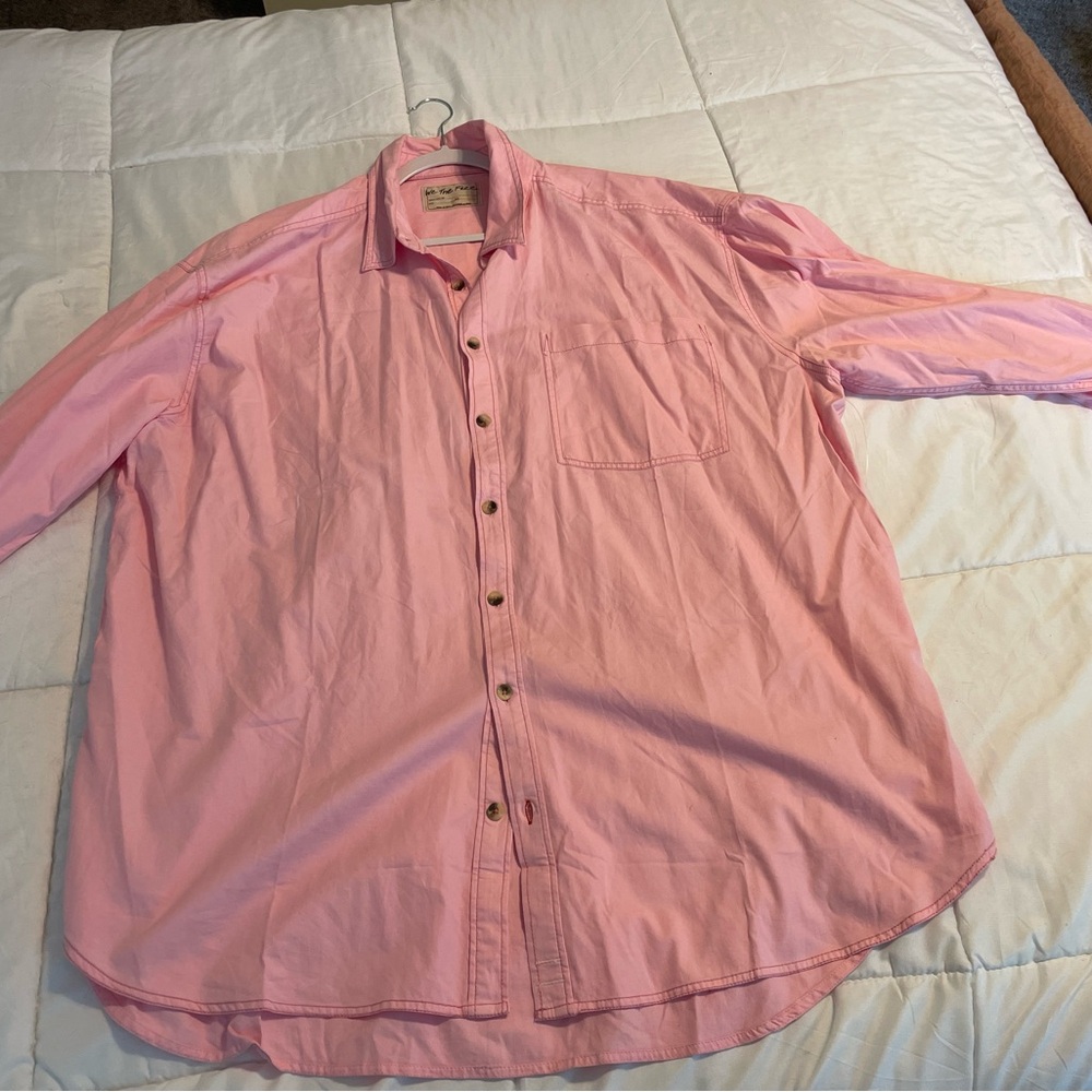 We The Free Pink Button-Up Shirt